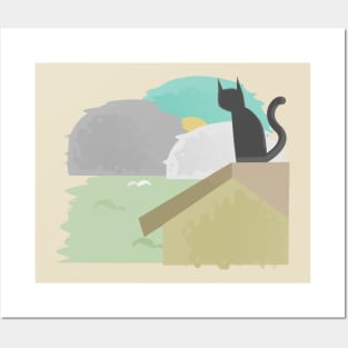 Sunrise cat Posters and Art